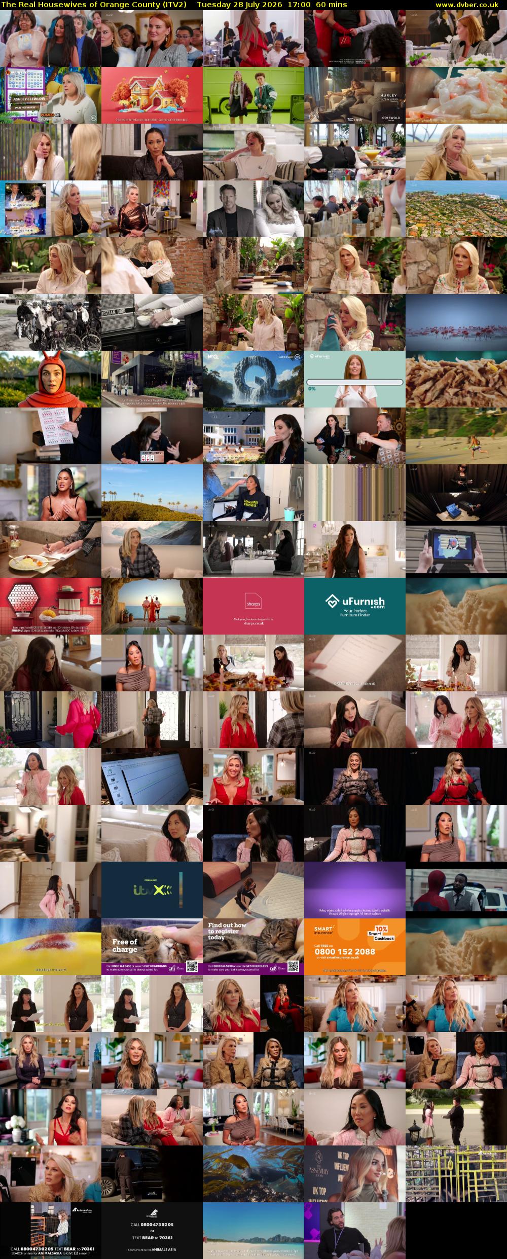 The Real Housewives of Orange County (ITV2) Tuesday 28 July 2026 17:00 - 18:00