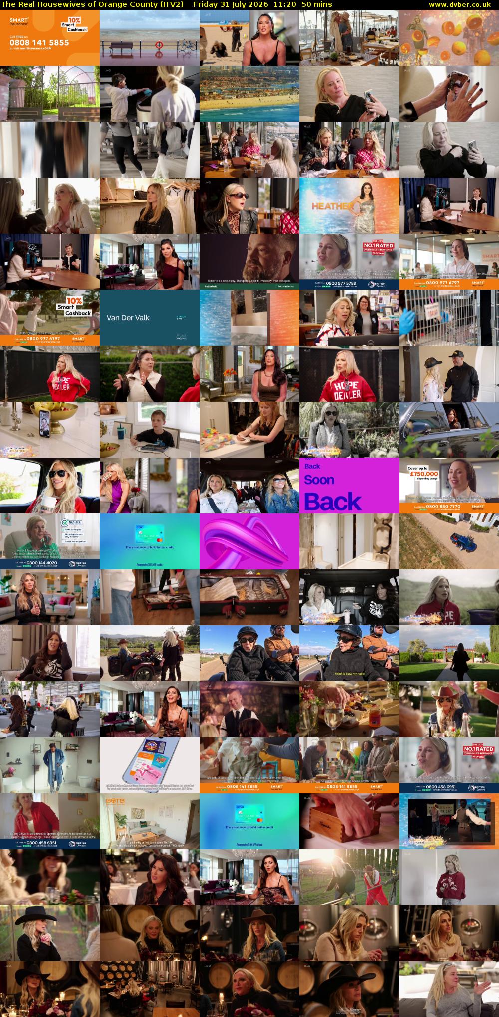 The Real Housewives of Orange County (ITV2) Friday 31 July 2026 11:20 - 12:10