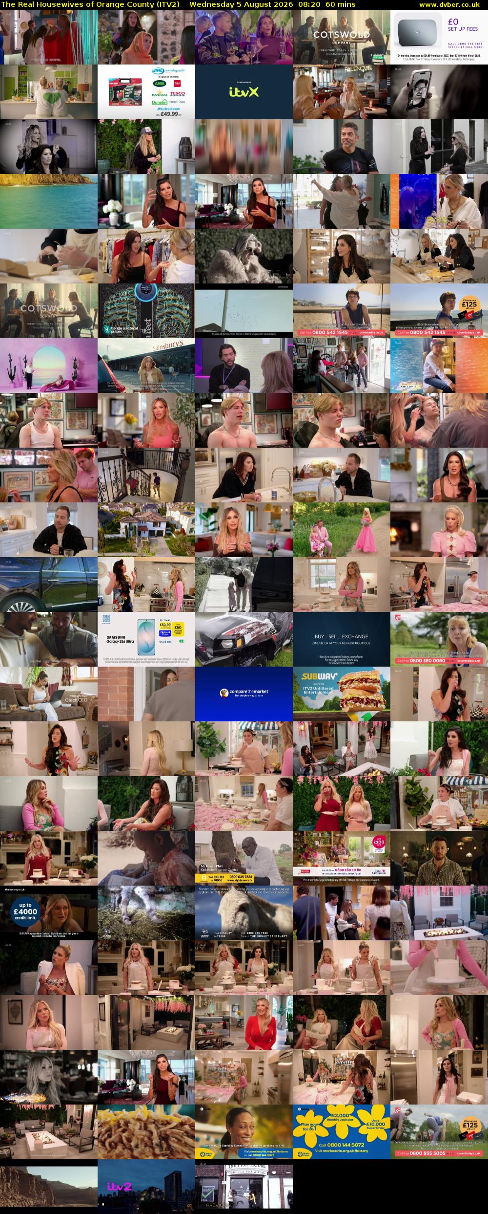 The Real Housewives of Orange County (ITV2) Wednesday 5 August 2026 08:20 - 09:20