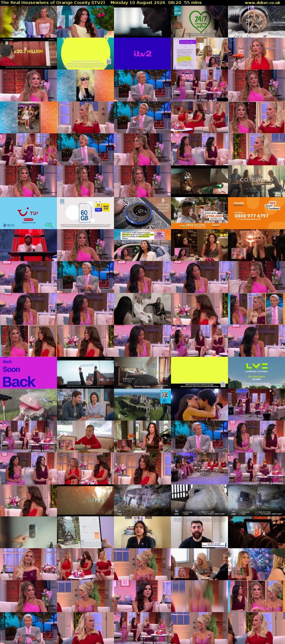 The Real Housewives of Orange County (ITV2) Monday 10 August 2026 08:20 - 09:15