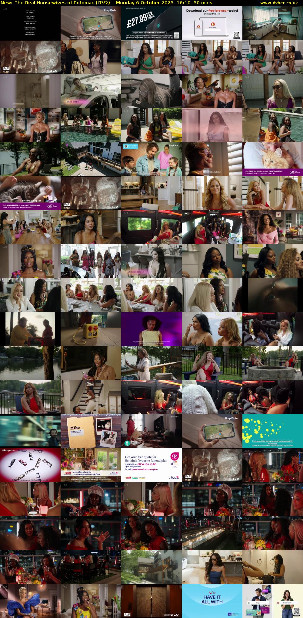 The Real Housewives of Potomac (ITV2) Monday 6 October 2025 16:10 - 17:00