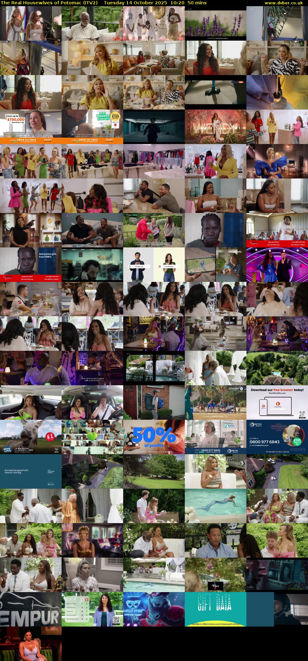 The Real Housewives of Potomac (ITV2) Tuesday 14 October 2025 10:20 - 11:10