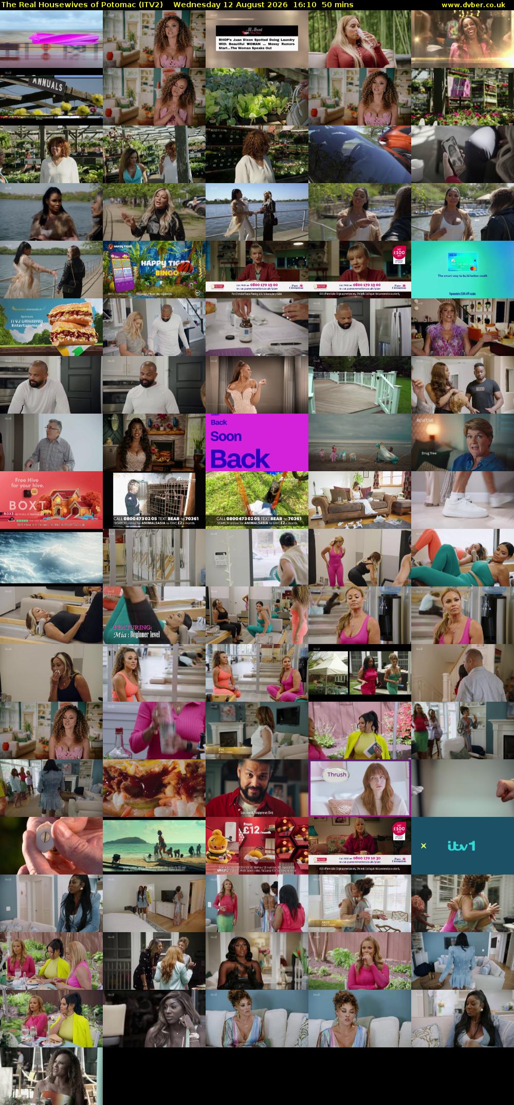 The Real Housewives of Potomac (ITV2) Wednesday 12 August 2026 16:10 - 17:00