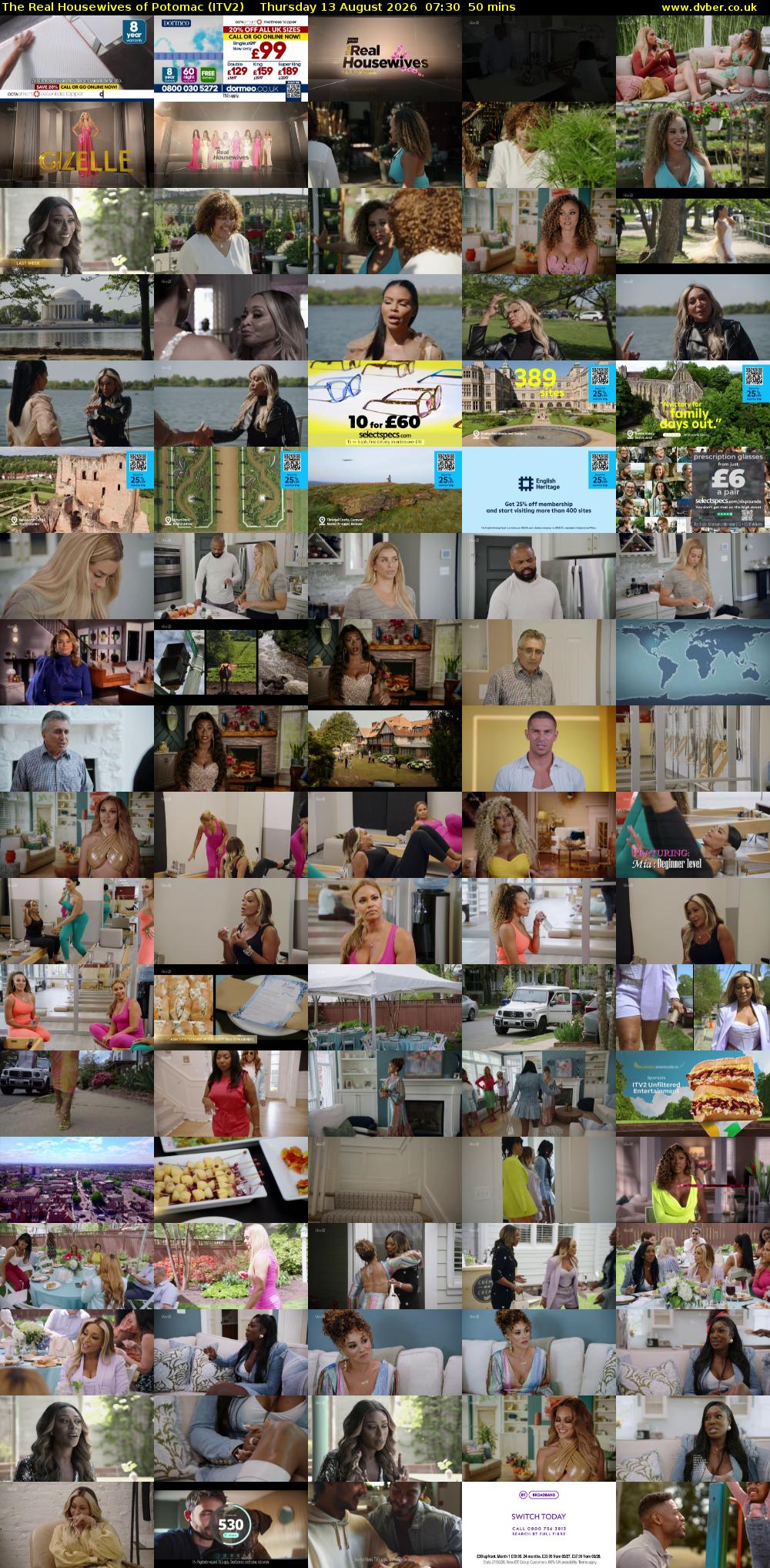 The Real Housewives of Potomac (ITV2) Thursday 13 August 2026 07:30 - 08:20