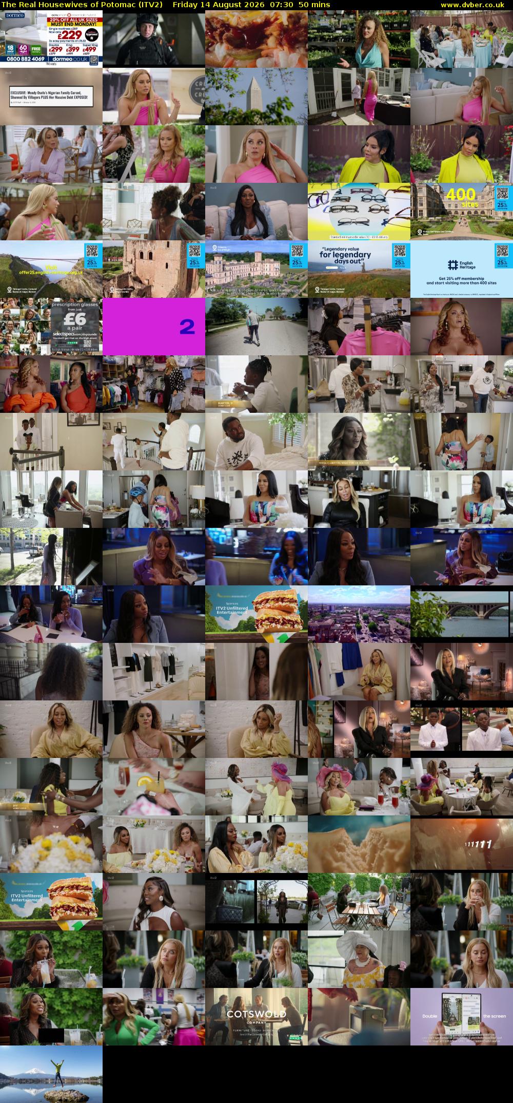 The Real Housewives of Potomac (ITV2) Friday 14 August 2026 07:30 - 08:20