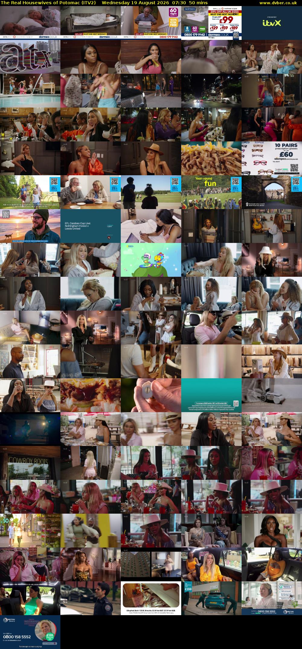 The Real Housewives of Potomac (ITV2) Wednesday 19 August 2026 07:30 - 08:20
