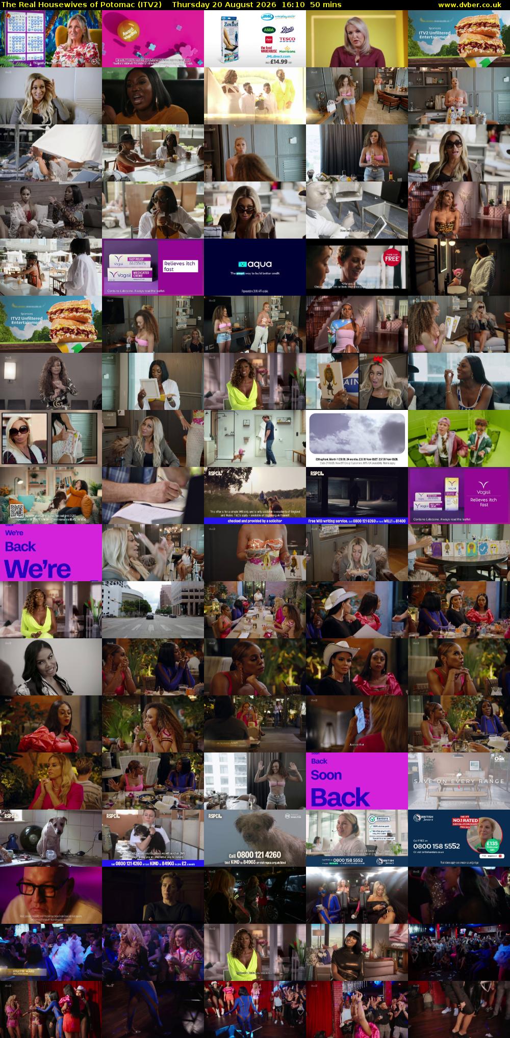 The Real Housewives of Potomac (ITV2) Thursday 20 August 2026 16:10 - 17:00