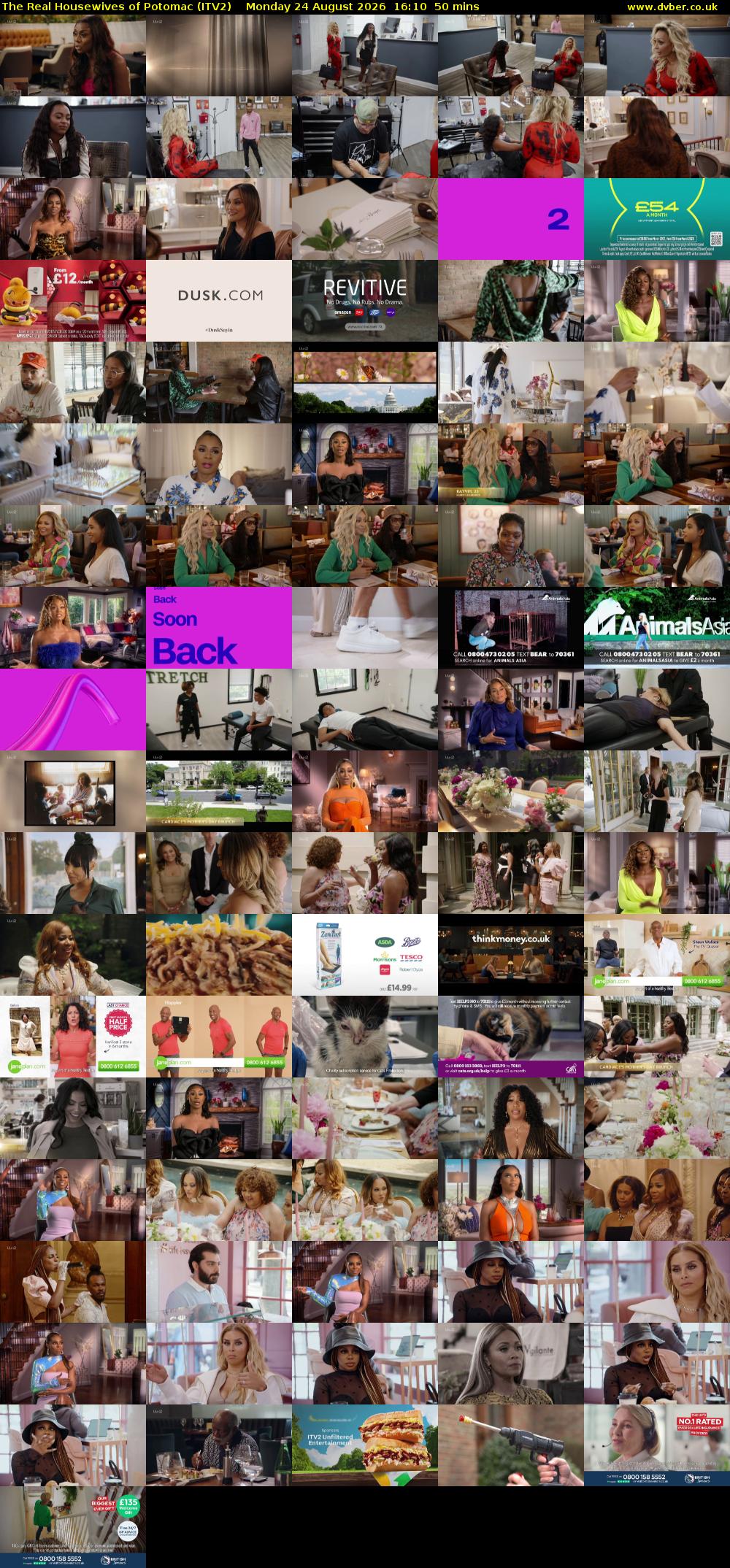 The Real Housewives of Potomac (ITV2) Monday 24 August 2026 16:10 - 17:00
