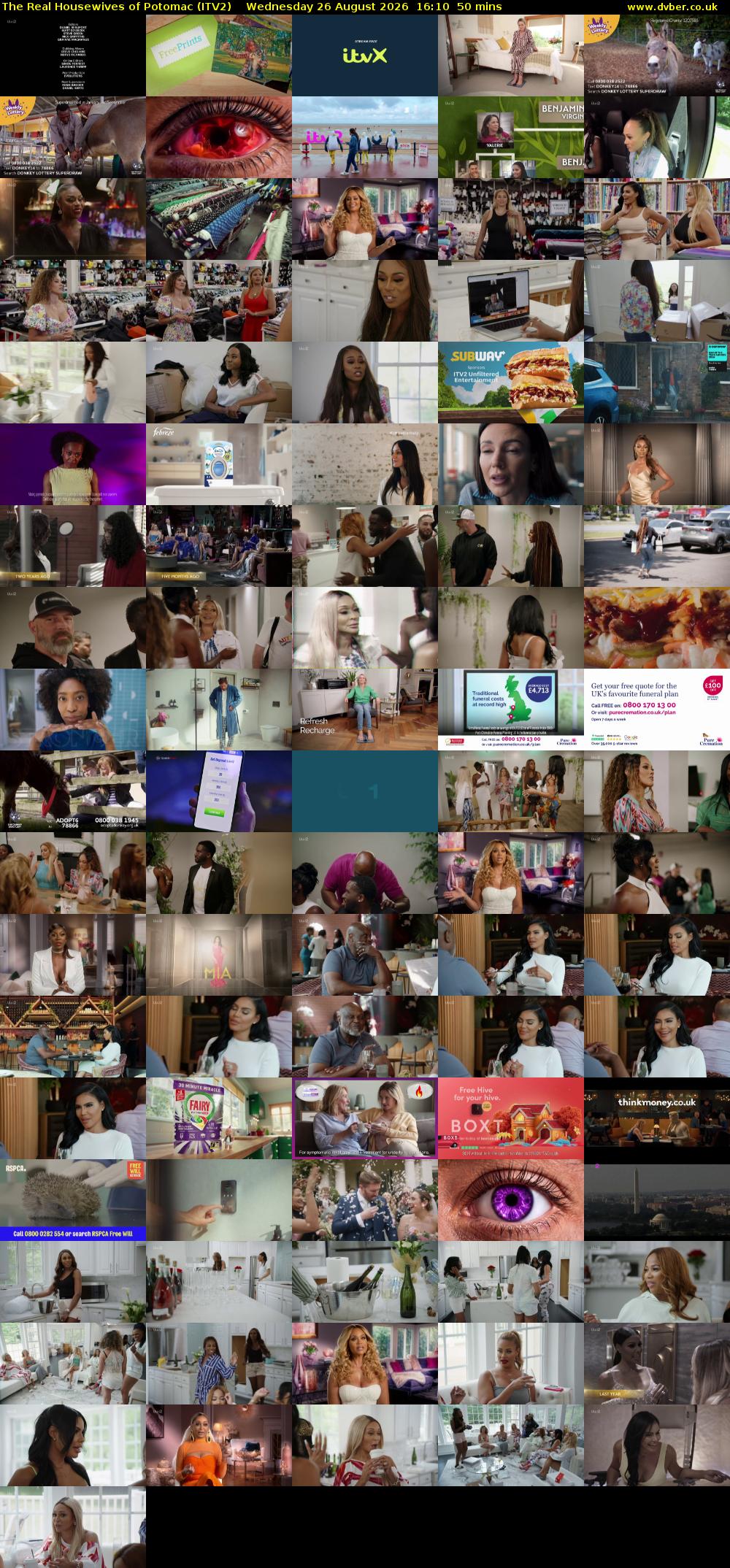 The Real Housewives of Potomac (ITV2) Wednesday 26 August 2026 16:10 - 17:00