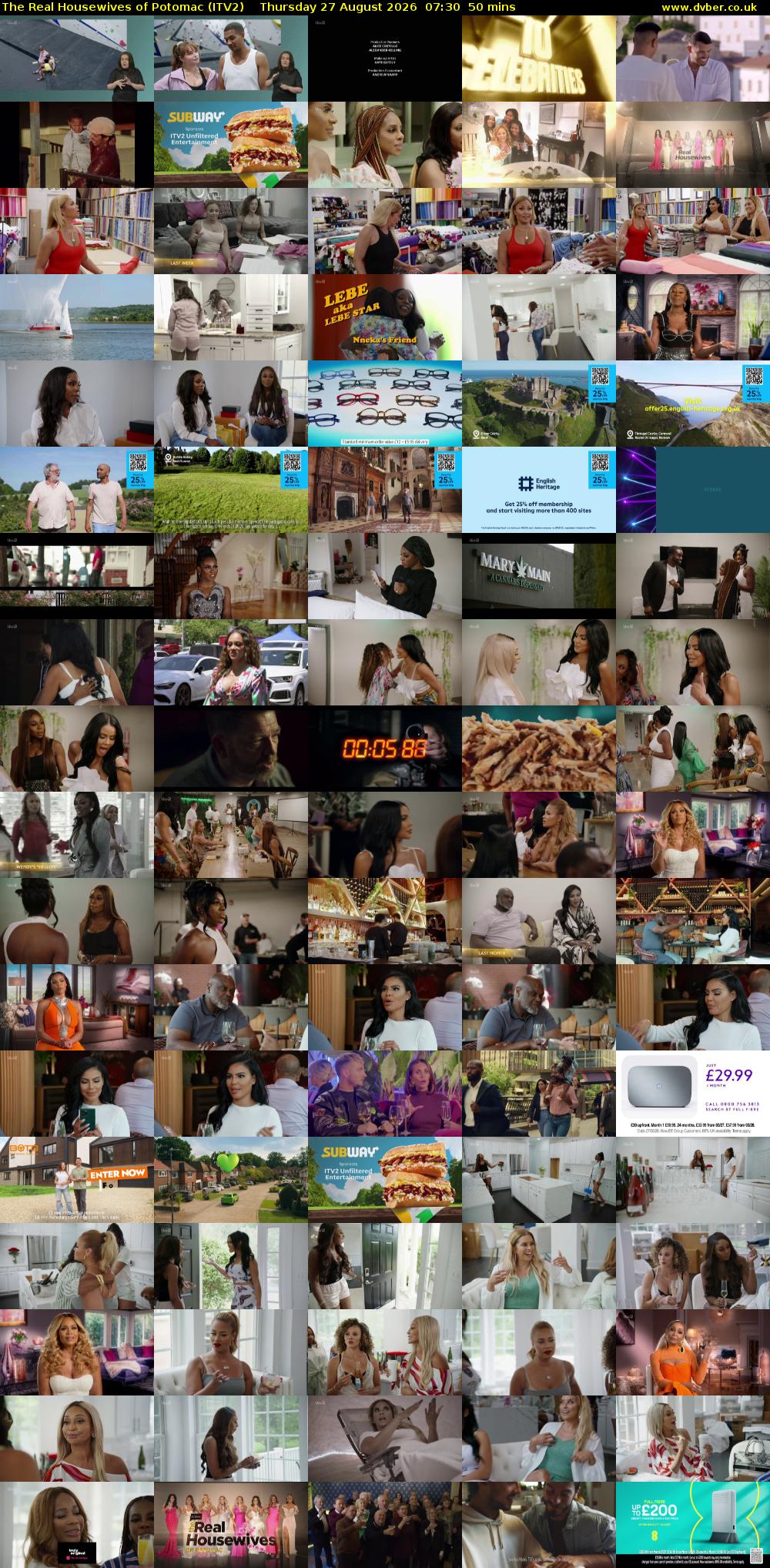 The Real Housewives of Potomac (ITV2) Thursday 27 August 2026 07:30 - 08:20