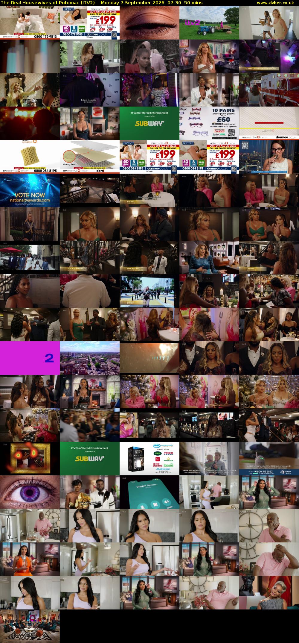 The Real Housewives of Potomac (ITV2) Monday 7 September 2026 07:30 - 08:20
