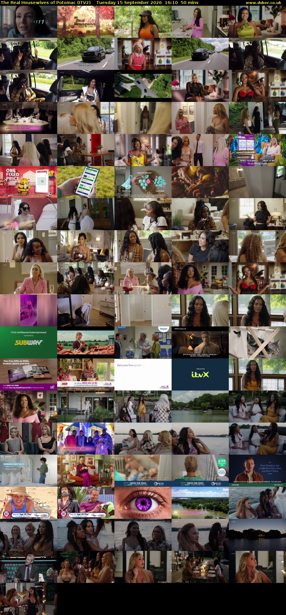 The Real Housewives of Potomac (ITV2) Tuesday 15 September 2026 16:10 - 17:00
