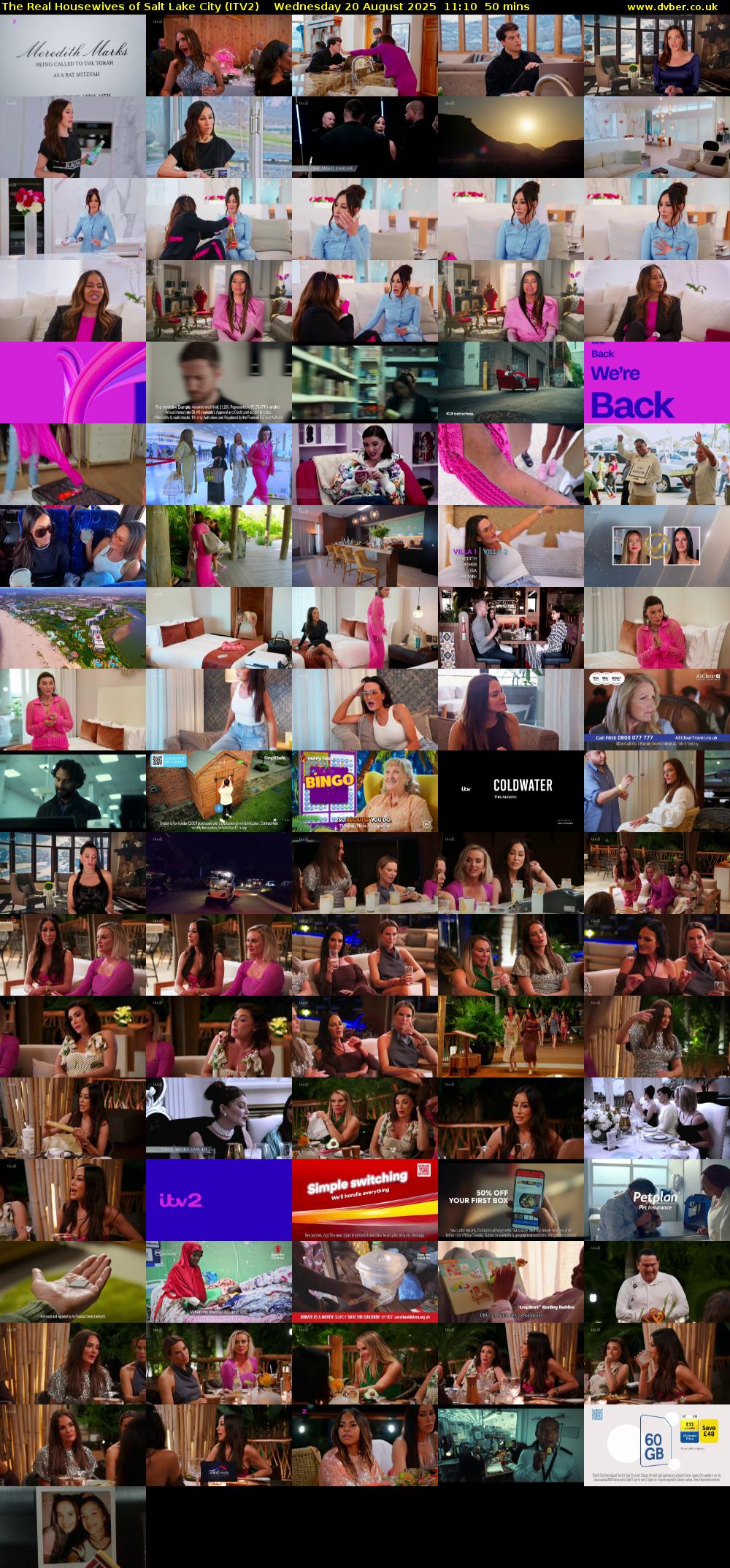 The Real Housewives of Salt Lake City (ITV2) Wednesday 20 August 2025 11:10 - 12:00