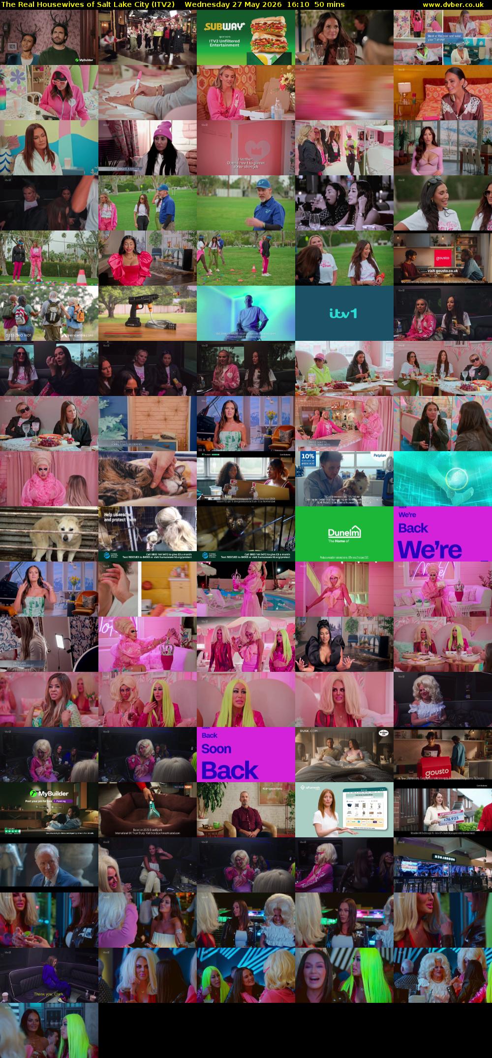 The Real Housewives of Salt Lake City (ITV2) Wednesday 27 May 2026 16:10 - 17:00