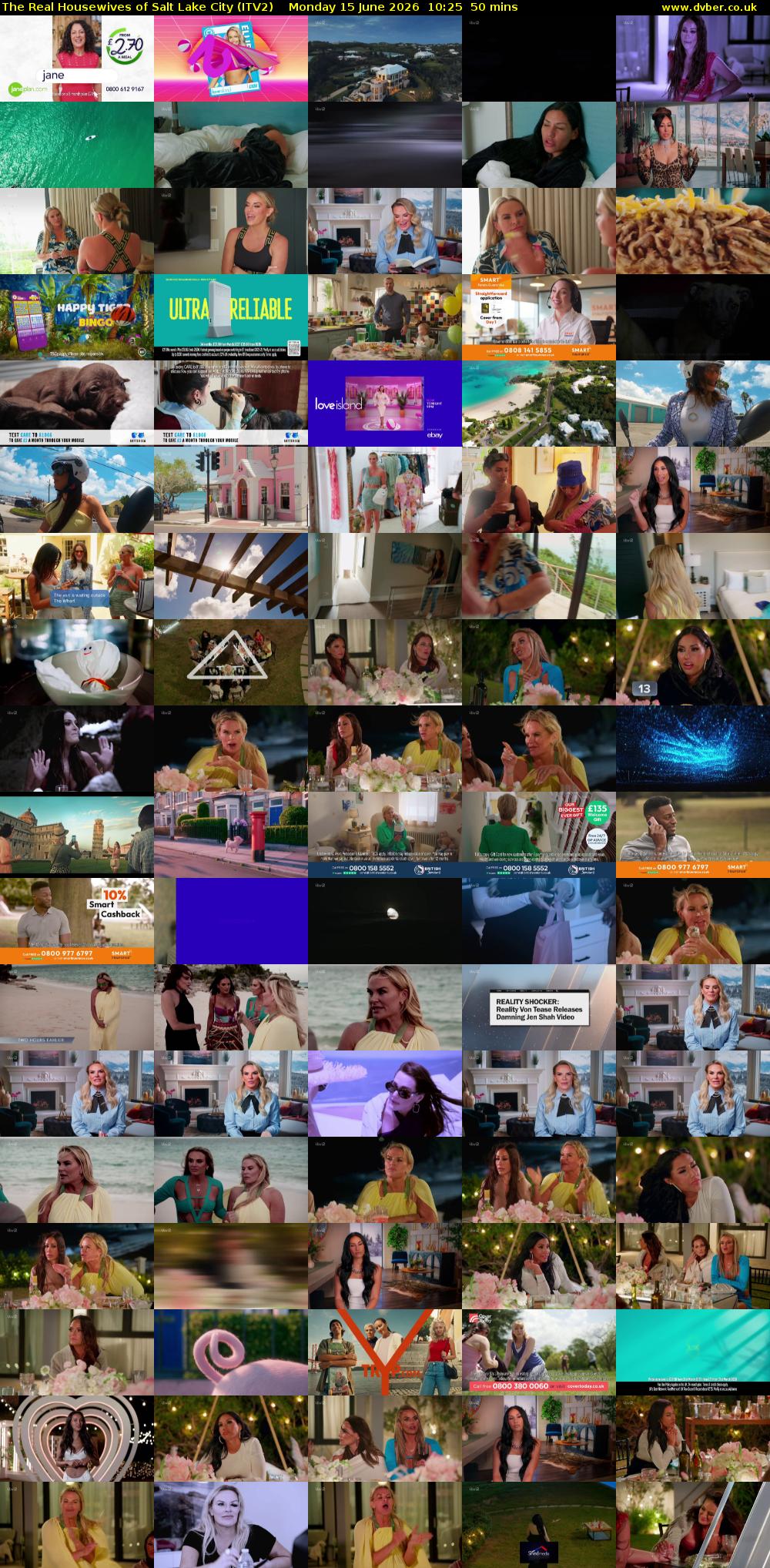 The Real Housewives of Salt Lake City (ITV2) Monday 15 June 2026 10:25 - 11:15