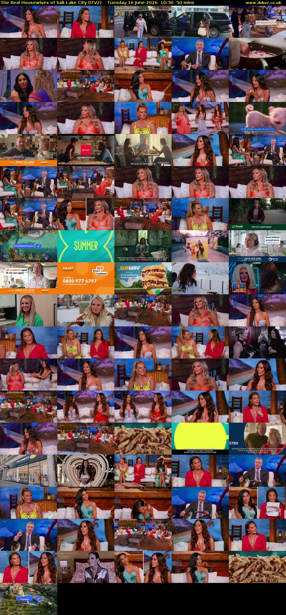 The Real Housewives of Salt Lake City (ITV2) Tuesday 16 June 2026 10:30 - 11:20
