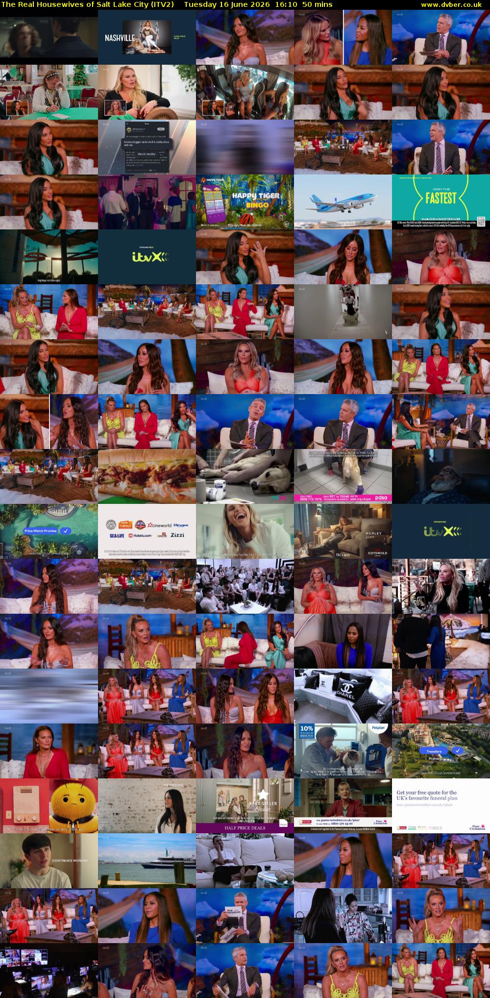 The Real Housewives of Salt Lake City (ITV2) Tuesday 16 June 2026 16:10 - 17:00