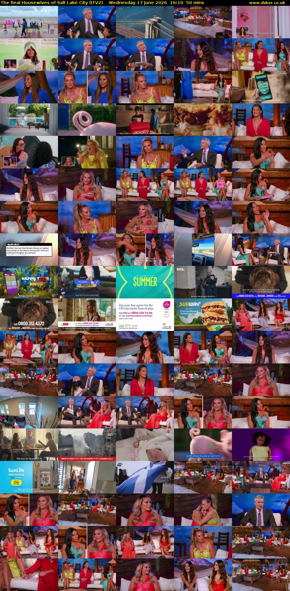 The Real Housewives of Salt Lake City (ITV2) Wednesday 17 June 2026 16:10 - 17:00