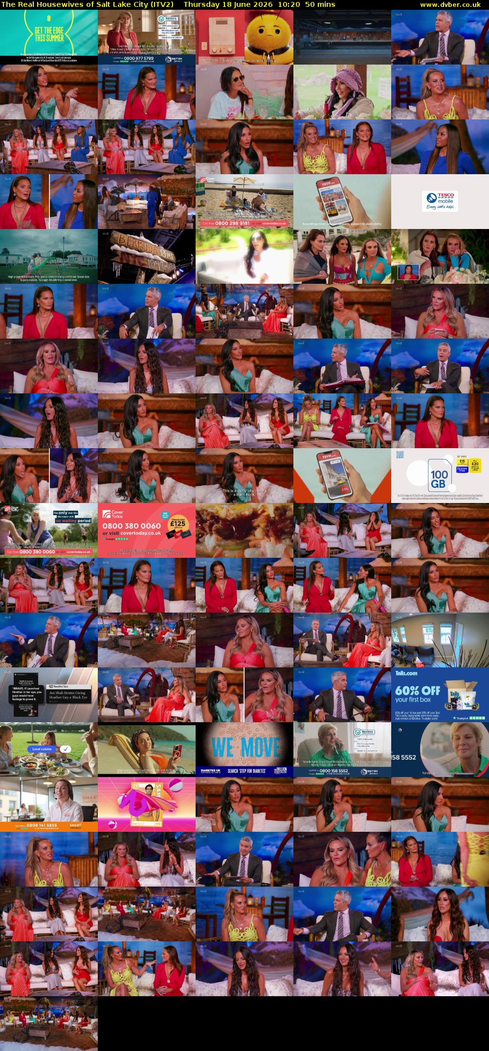 The Real Housewives of Salt Lake City (ITV2) Thursday 18 June 2026 10:20 - 11:10