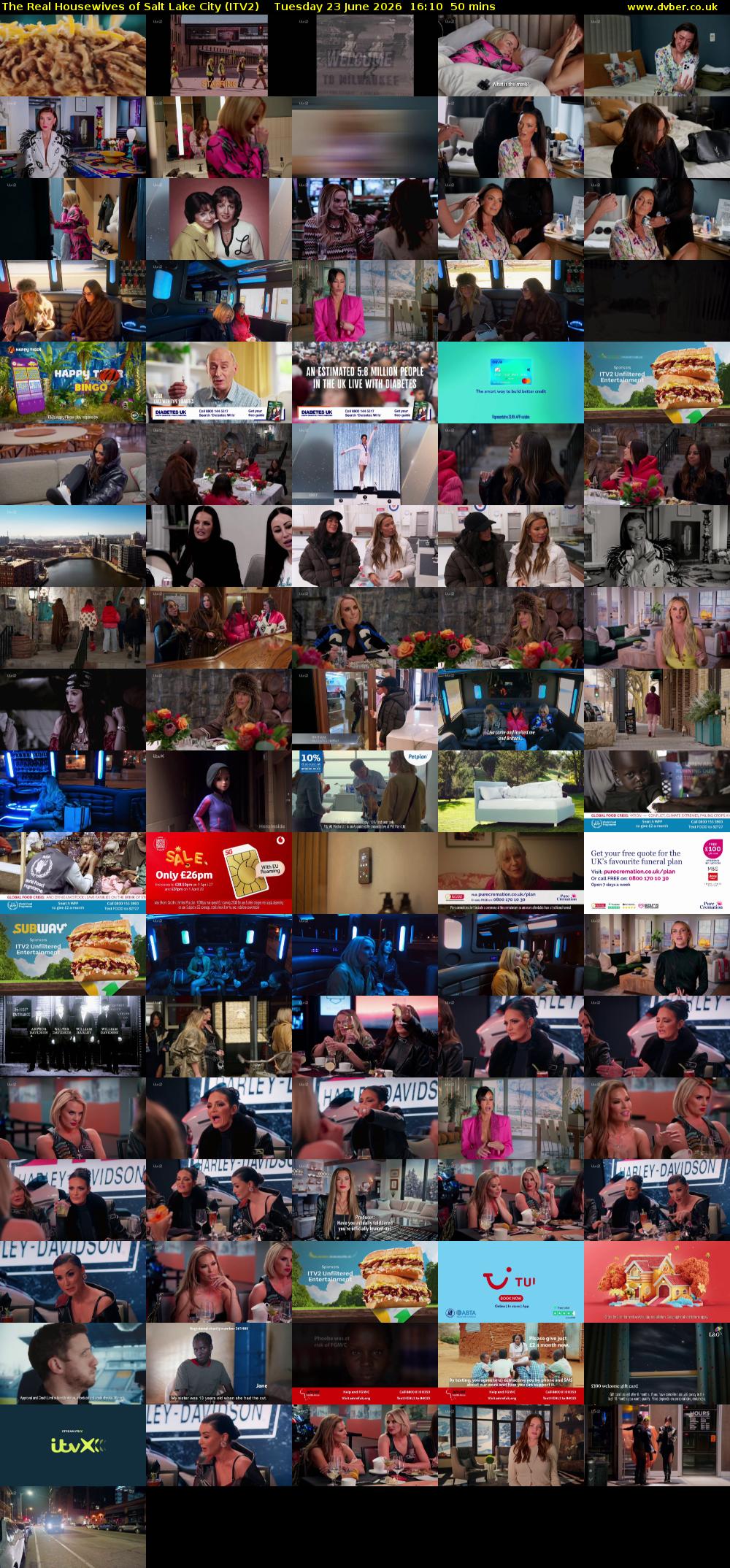 The Real Housewives of Salt Lake City (ITV2) Tuesday 23 June 2026 16:10 - 17:00