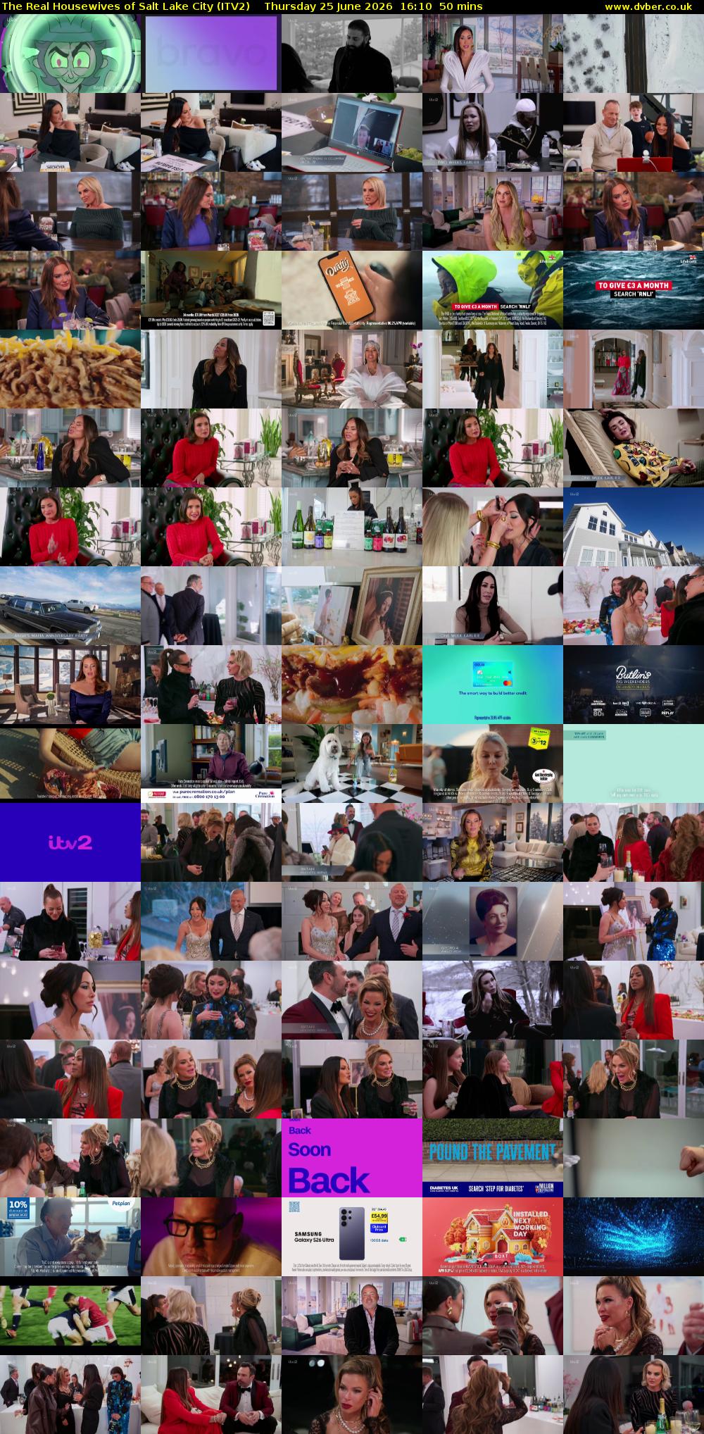 The Real Housewives of Salt Lake City (ITV2) Thursday 25 June 2026 16:10 - 17:00