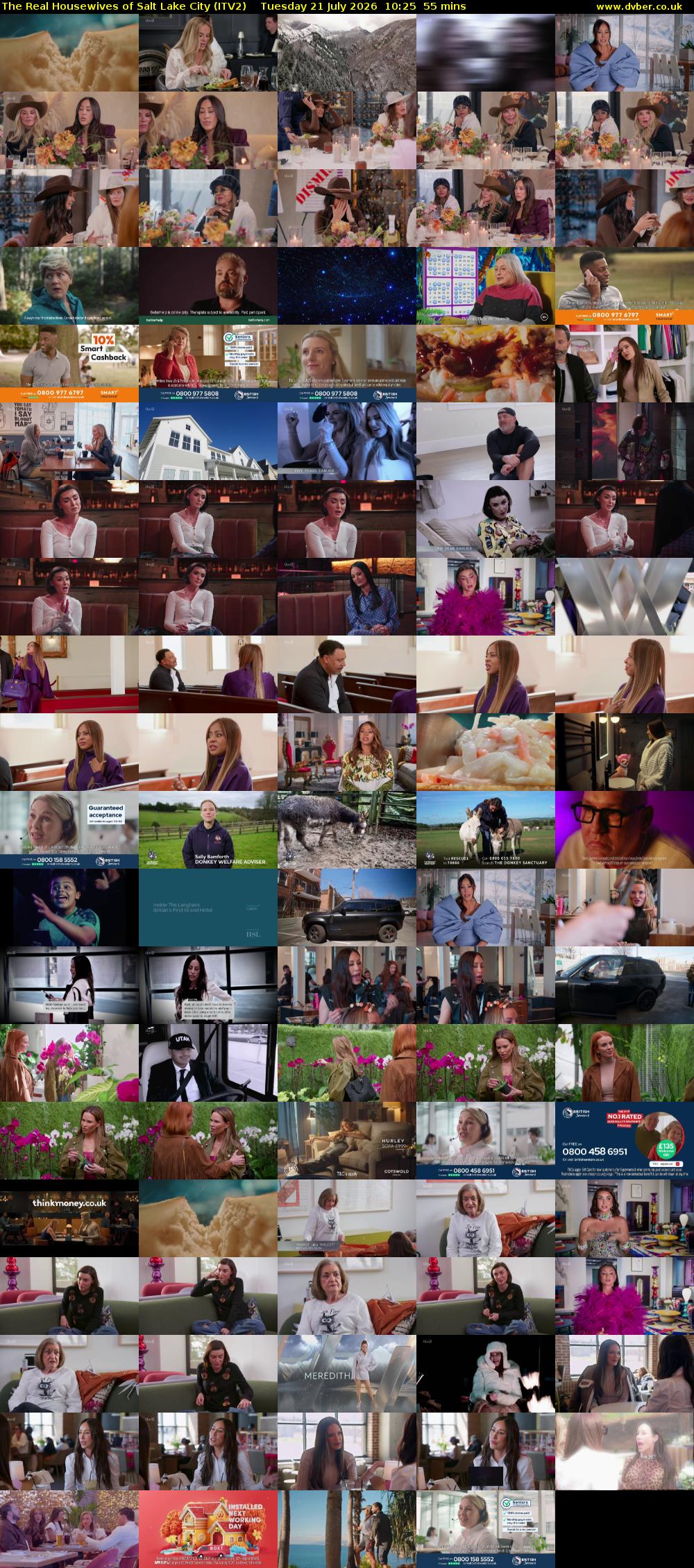The Real Housewives of Salt Lake City (ITV2) Tuesday 21 July 2026 10:25 - 11:20
