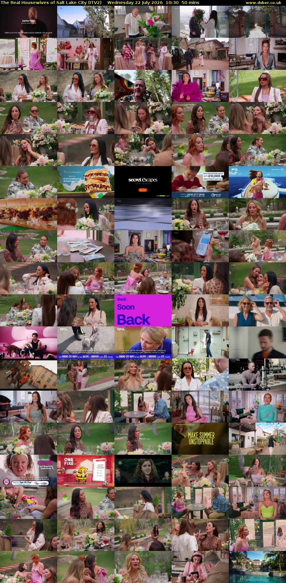 The Real Housewives of Salt Lake City (ITV2) Wednesday 22 July 2026 10:30 - 11:20