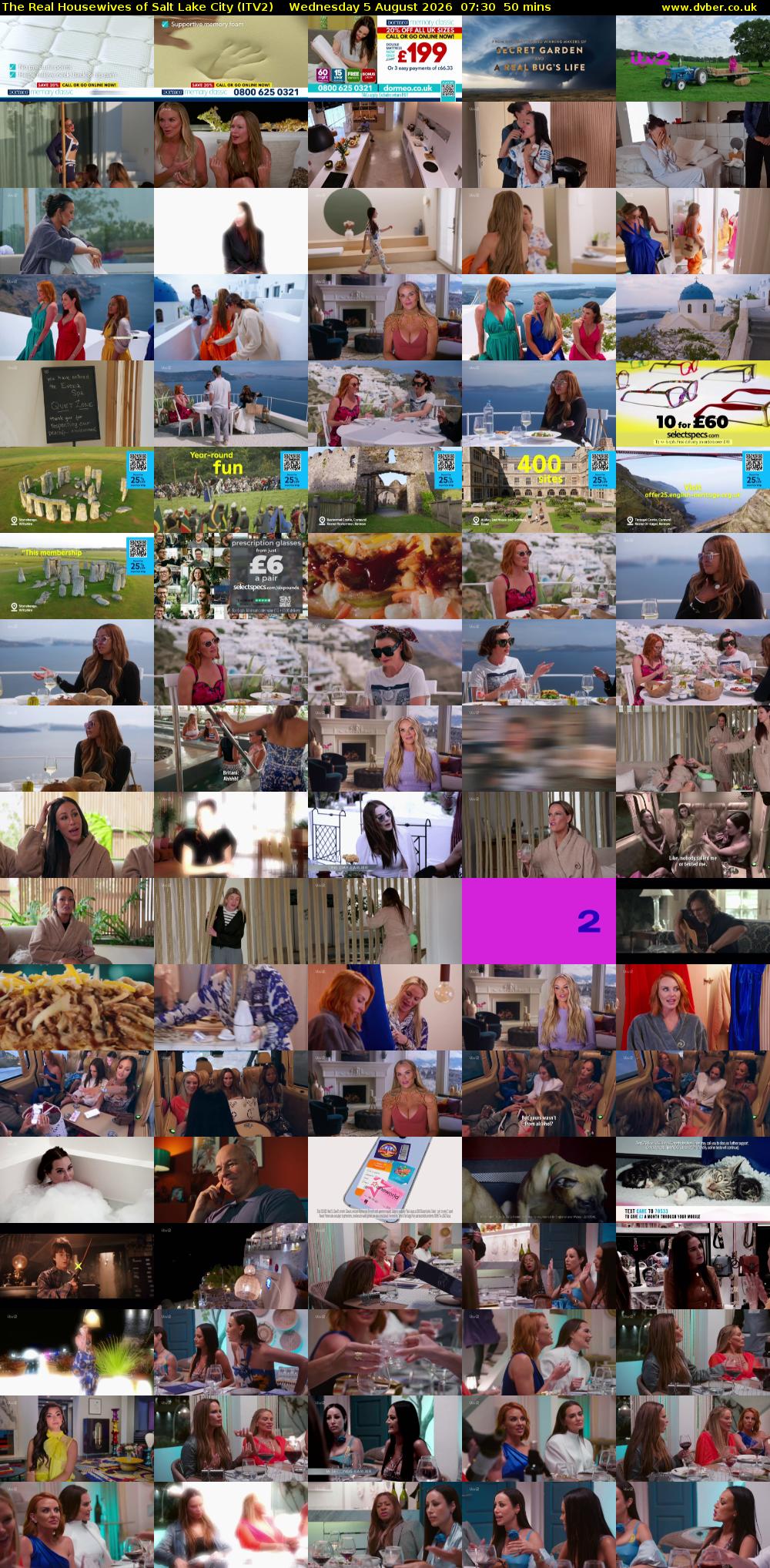The Real Housewives of Salt Lake City (ITV2) Wednesday 5 August 2026 07:30 - 08:20