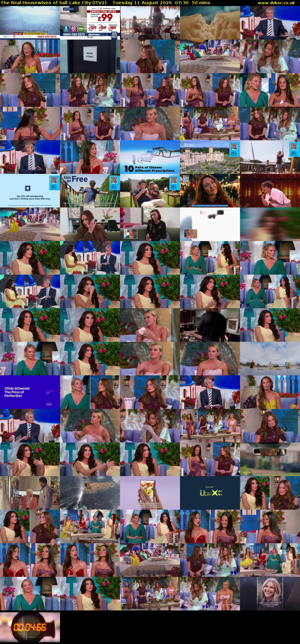 The Real Housewives of Salt Lake City (ITV2) Tuesday 11 August 2026 07:30 - 08:20