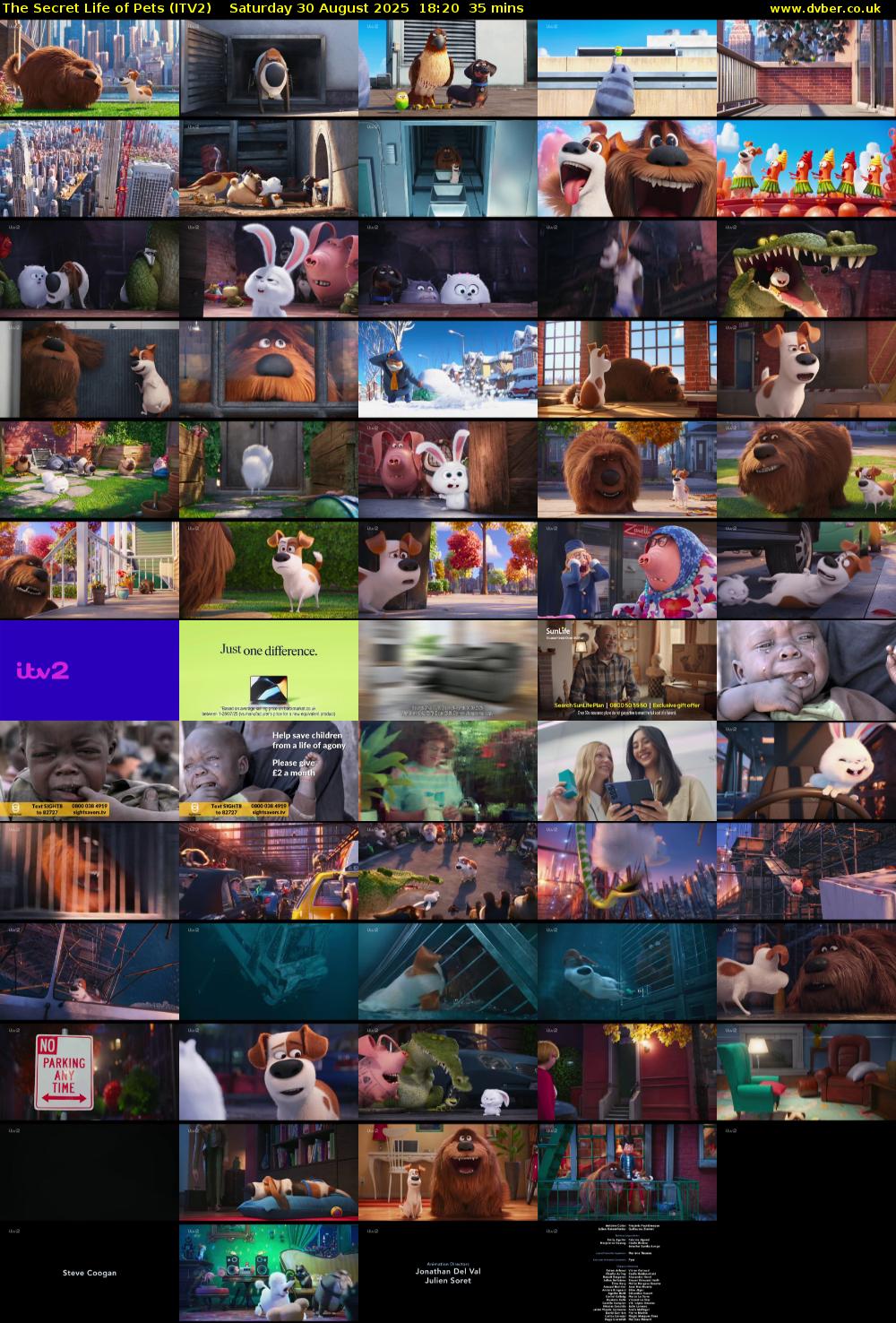 The Secret Life of Pets (ITV2) Saturday 30 August 2025 18:20 - 18:55