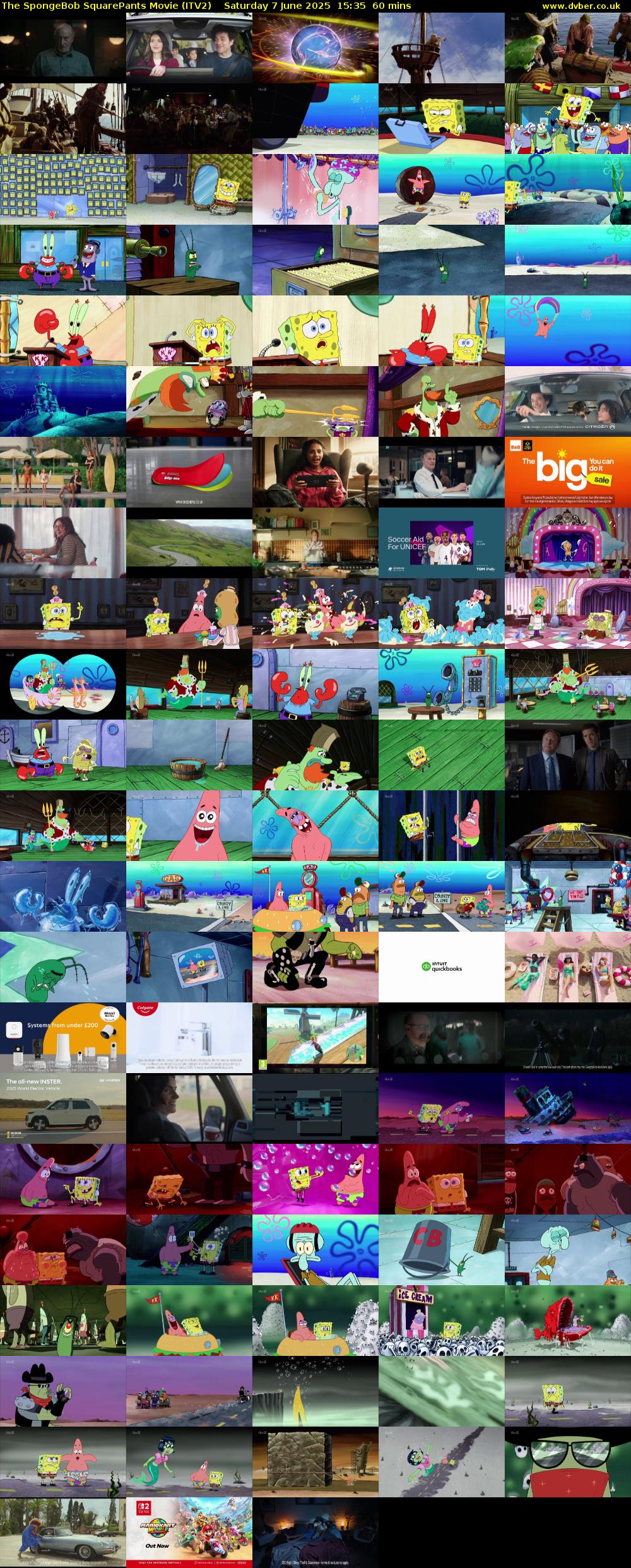 The SpongeBob SquarePants Movie (ITV2) Saturday 7 June 2025 15:35 - 16:35