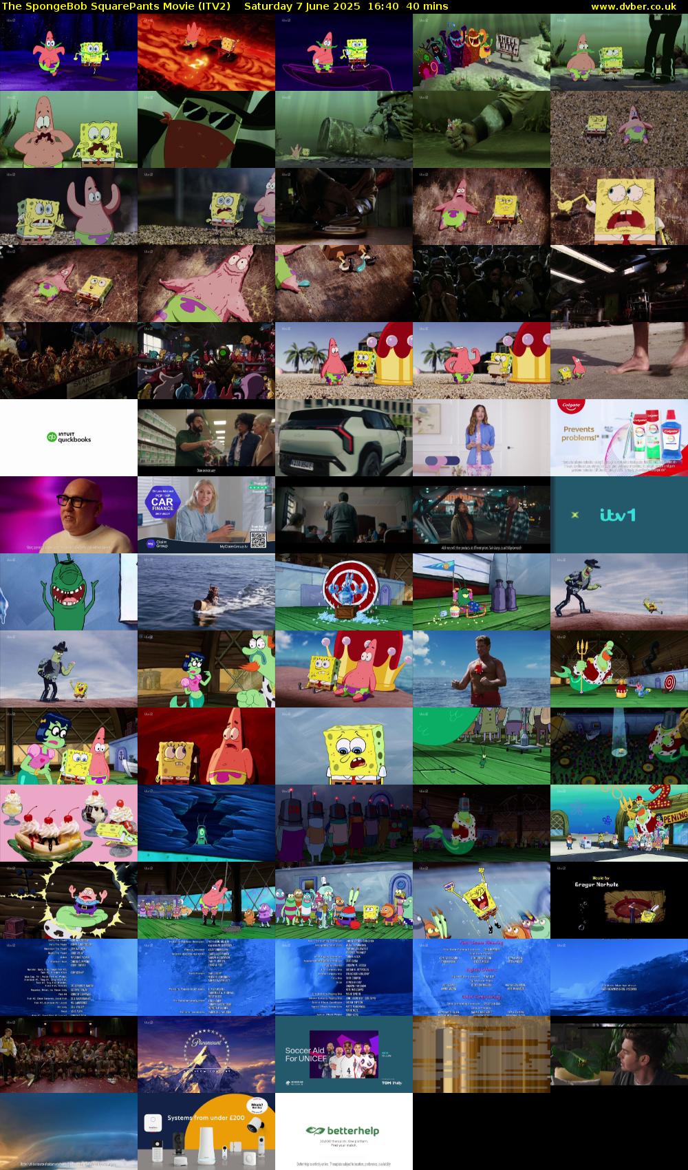 The SpongeBob SquarePants Movie (ITV2) Saturday 7 June 2025 16:40 - 17:20