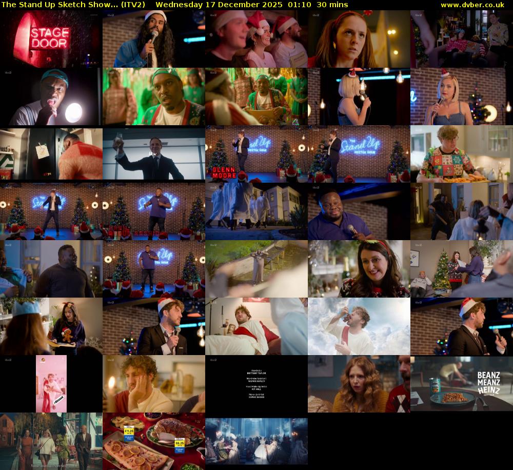 The Stand Up Sketch Show... (ITV2) Wednesday 17 December 2025 01:10 - 01:40