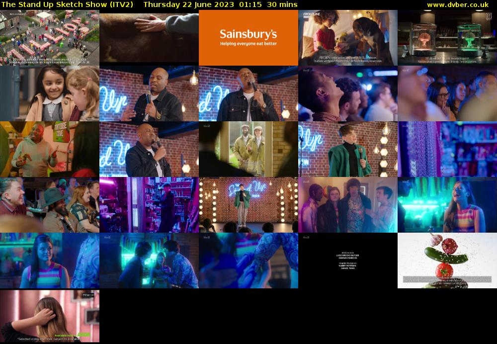 The Stand Up Sketch Show (ITV2) Thursday 22 June 2023 01:15 - 01:45