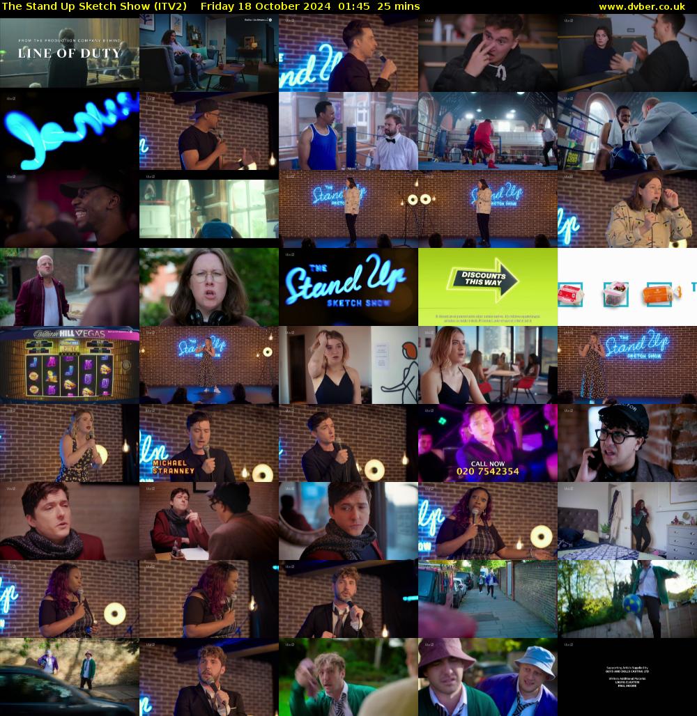 The Stand Up Sketch Show (ITV2) Friday 18 October 2024 01:45 - 02:10