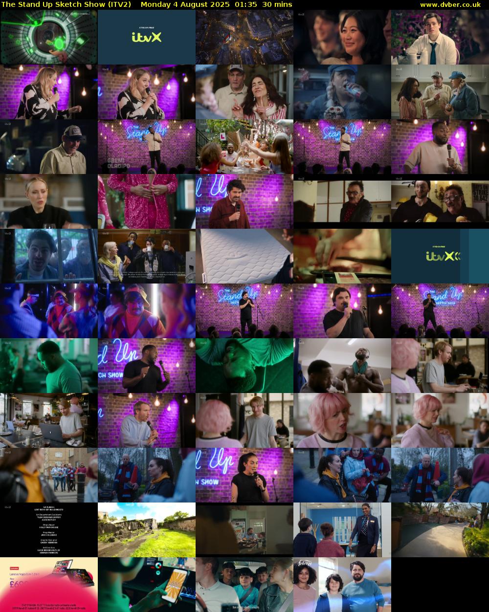 The Stand Up Sketch Show (ITV2) Monday 4 August 2025 01:35 - 02:05
