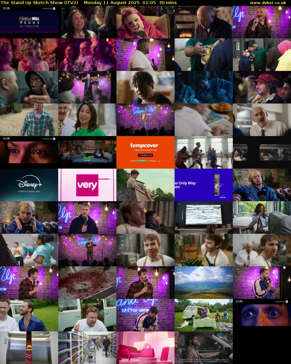 The Stand Up Sketch Show (ITV2) Monday 11 August 2025 01:05 - 01:35
