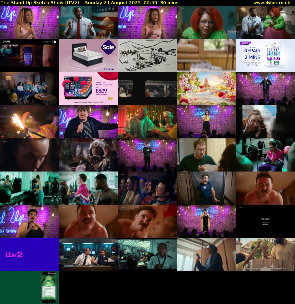 The Stand Up Sketch Show (ITV2) Sunday 24 August 2025 00:50 - 01:20