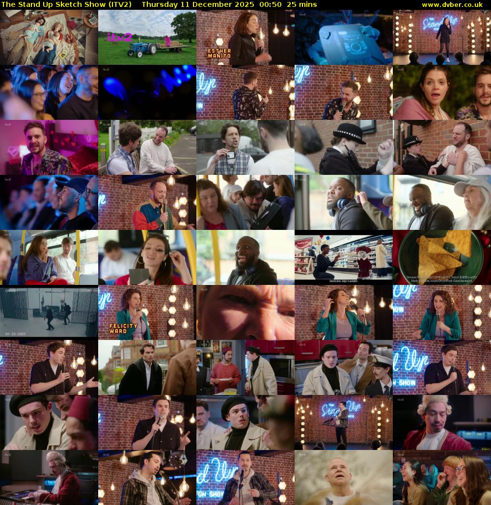 The Stand Up Sketch Show (ITV2) Thursday 11 December 2025 00:50 - 01:15