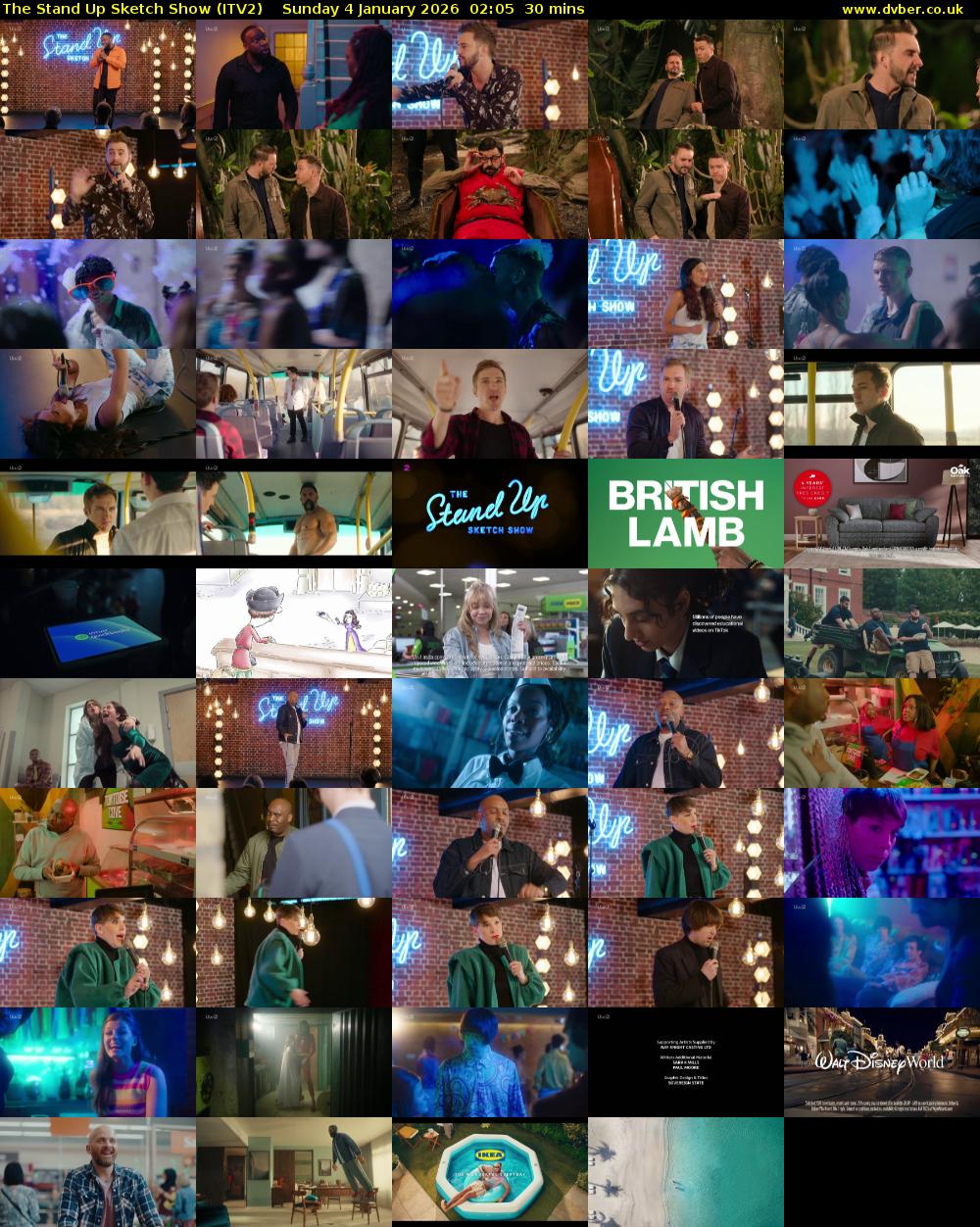 The Stand Up Sketch Show (ITV2) Sunday 4 January 2026 02:05 - 02:35