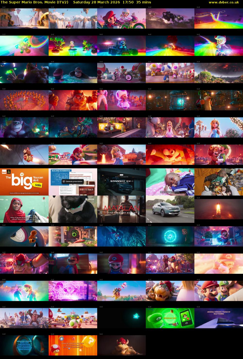 The Super Mario Bros. Movie (ITV2) Saturday 28 March 2026 17:50 - 18:25