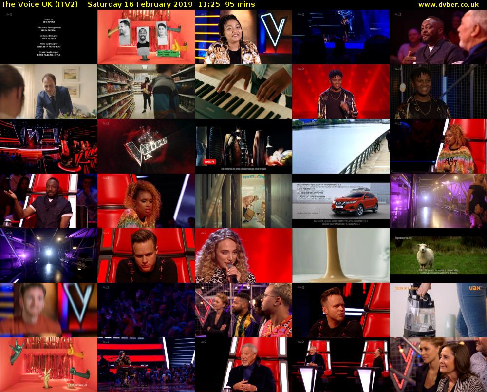 The Voice UK (ITV2) Saturday 16 February 2019 11:25 - 13:00