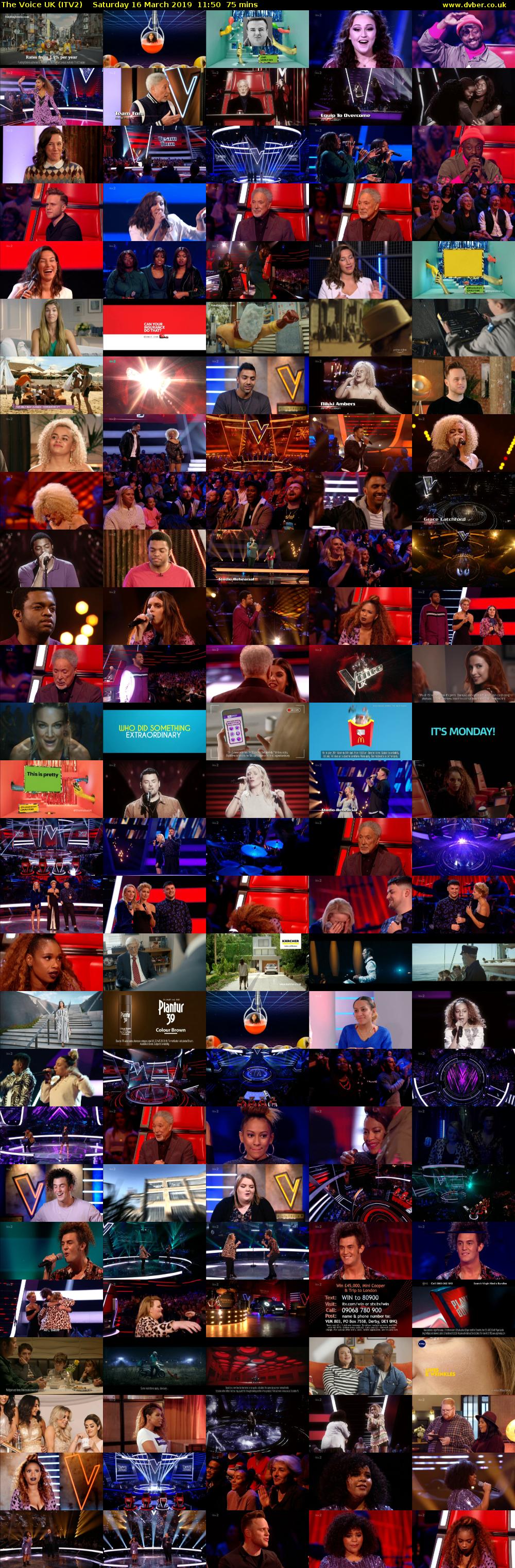 The Voice UK (ITV2) Saturday 16 March 2019 11:50 - 13:05