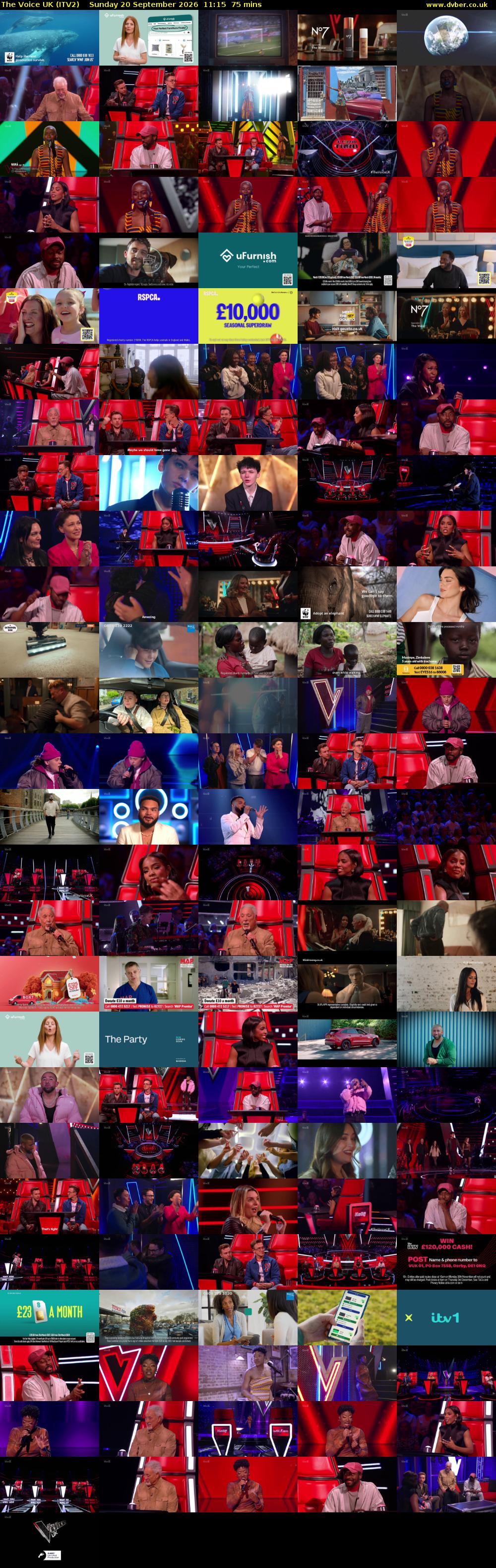 The Voice UK (ITV2) Sunday 20 September 2026 11:15 - 12:30