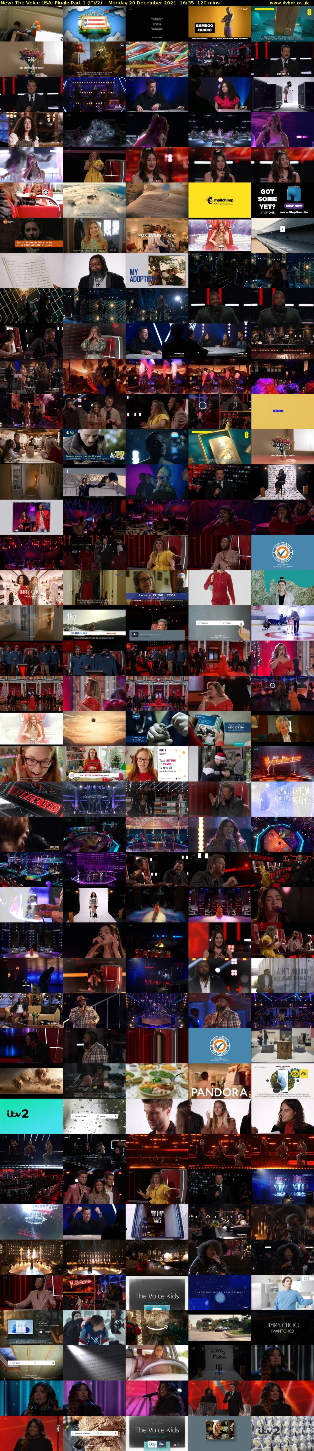 The Voice USA: Finale Part 1 (ITV2) Monday 20 December 2021 16:35 - 18:35