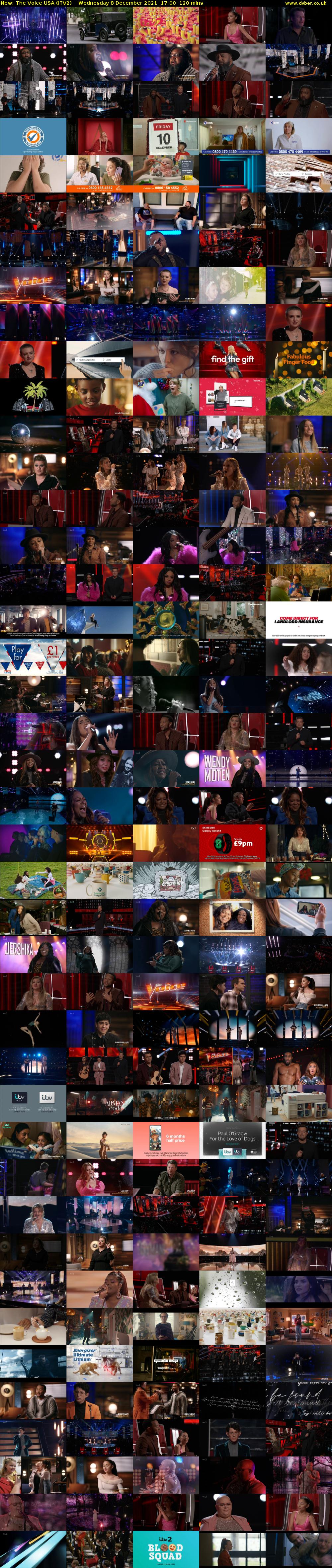 The Voice USA (ITV2) Wednesday 8 December 2021 17:00 - 19:00