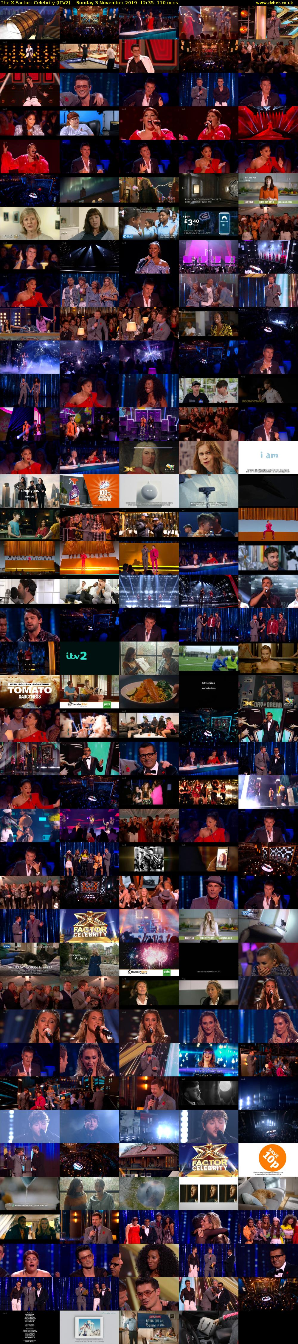 The X Factor: Celebrity (ITV2) Sunday 3 November 2019 12:35 - 14:25