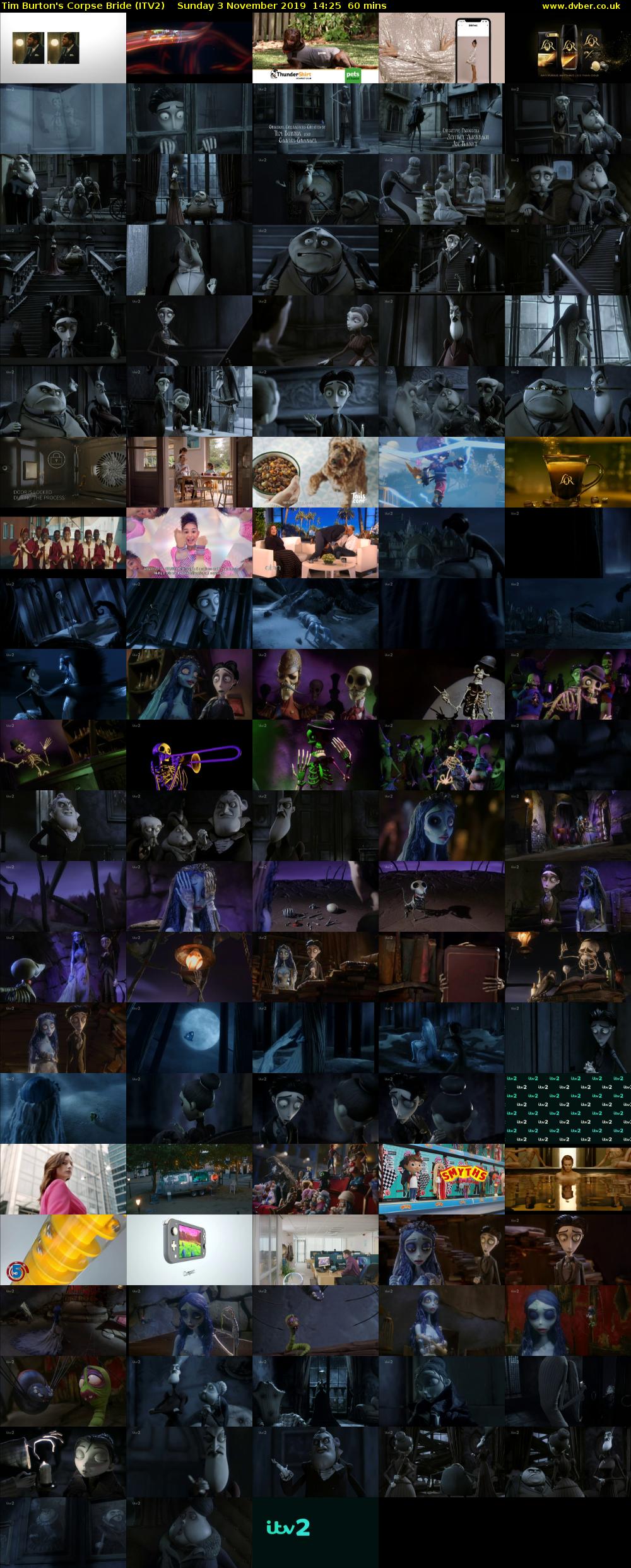 Tim Burton's Corpse Bride (ITV2) Sunday 3 November 2019 14:25 - 15:25