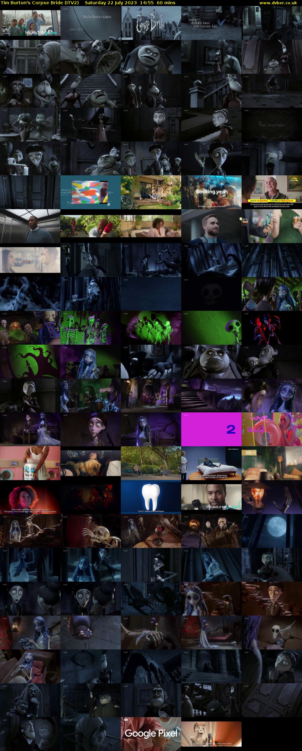 Tim Burton's Corpse Bride (ITV2) Saturday 22 July 2023 14:55 - 15:55