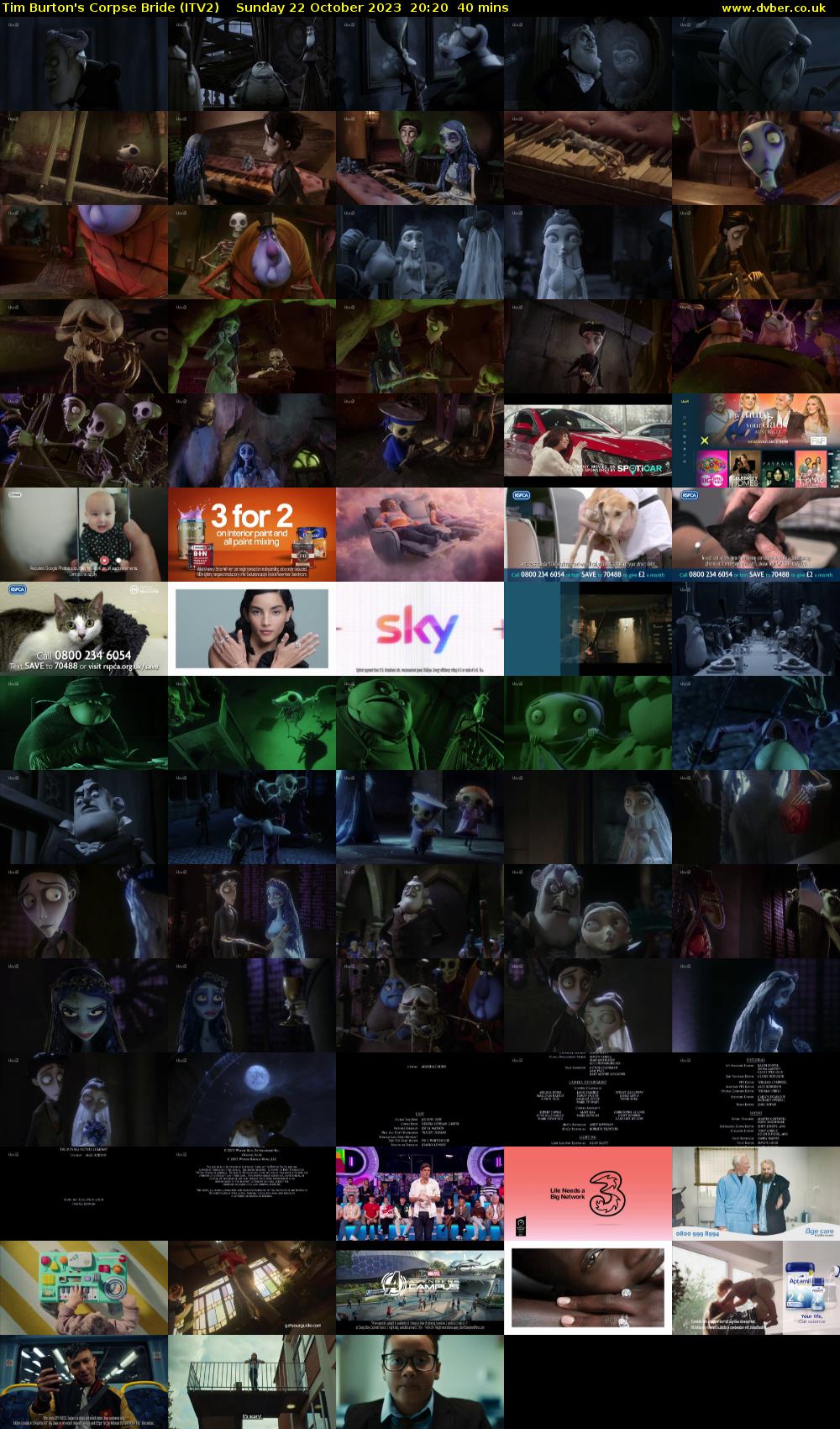 Tim Burton's Corpse Bride (ITV2) Sunday 22 October 2023 20:20 - 21:00